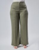 Wide Leg Plus Size Pants With Elastic Waist - Ouz Fashion - Globality Store - Women Clothes Wholesale Turkey