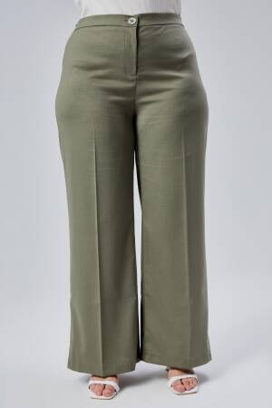 Wide Leg Plus Size Pants With Elastic Waist - Ouz Fashion - Globality Store - Women Clothes Wholesale Turkey