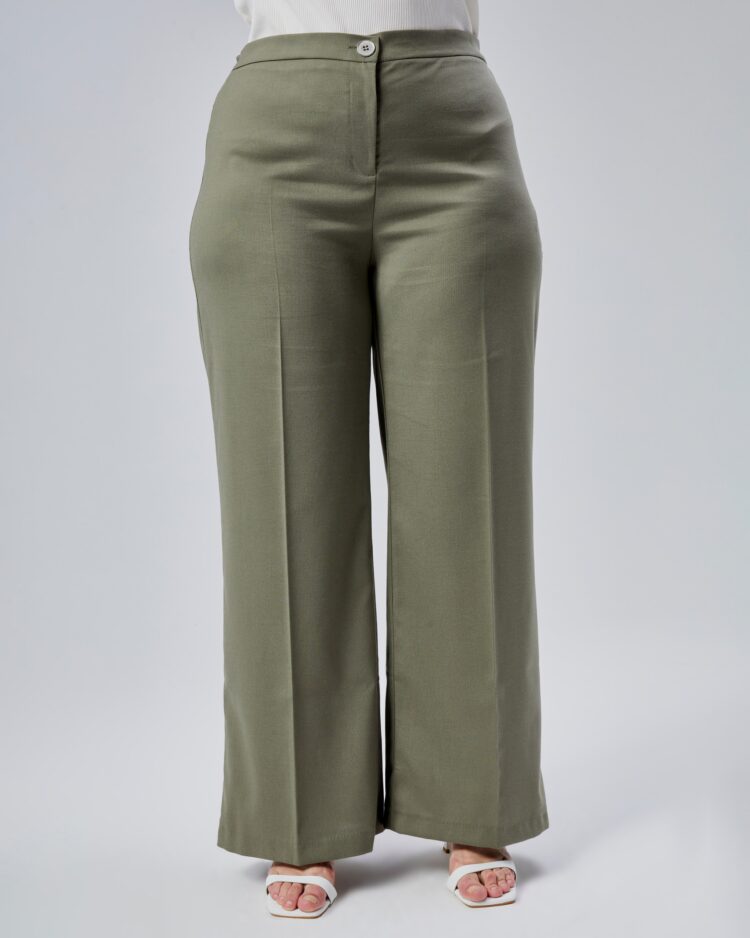 Wide Leg Plus Size Pants With Elastic Waist