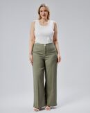 Wide Leg Plus Size Pants With Elastic Waist - Ouz Fashion - Globality Store - Women Clothes Wholesale Turkey