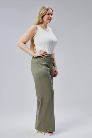 Wide Leg Plus Size Pants With Elastic Waist - Ouz Fashion - Globality Store - Women Clothes Wholesale Turkey