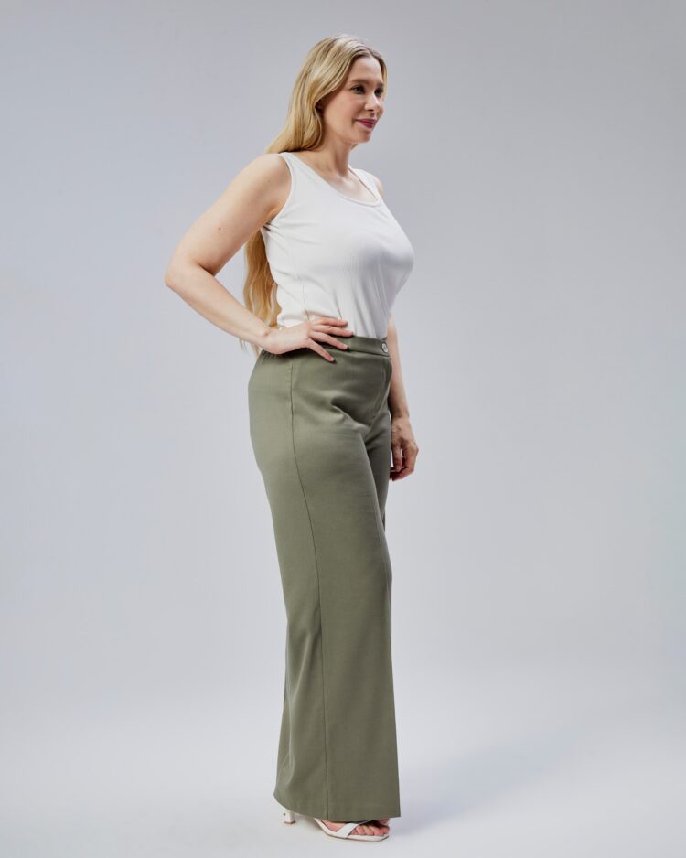 Wide Leg Plus Size Pants With Elastic Waist