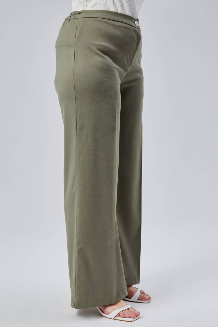 Wide Leg Plus Size Pants With Elastic Waist