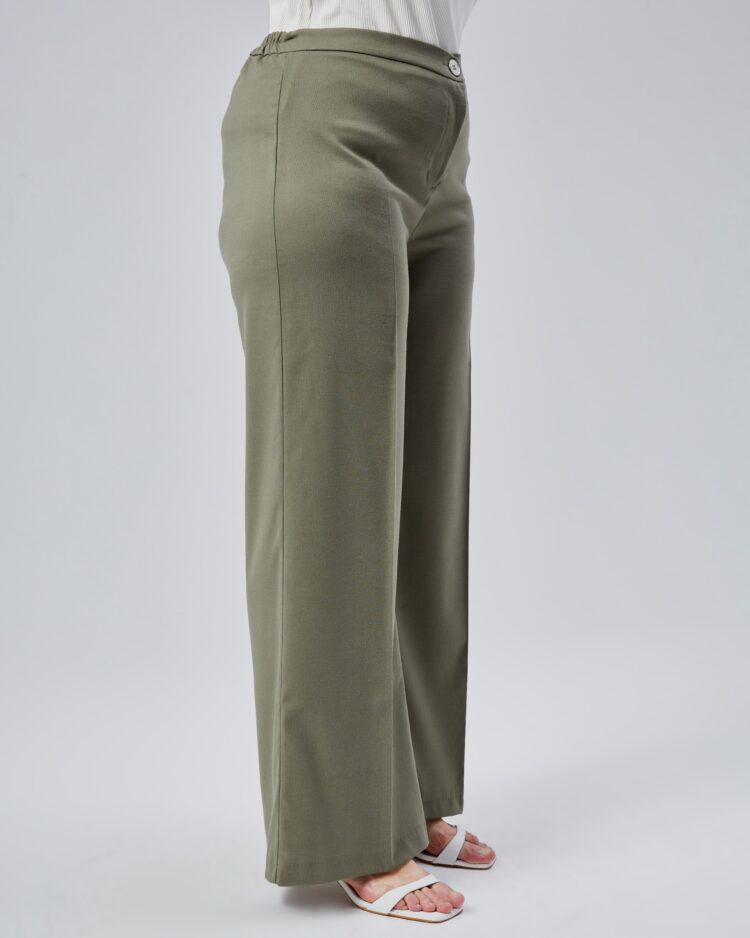 Wide Leg Plus Size Pants With Elastic Waist