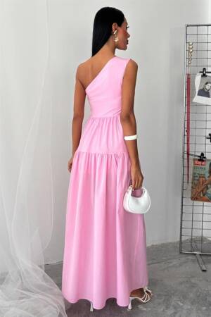 One Shoulder Pile Detail Maxi Dress - Sobe Istanbul - Globality Store - Women Clothes Wholesale Turkey