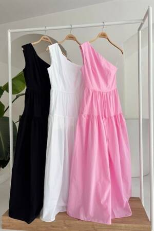 One Shoulder Pile Detail Maxi Dress - Sobe Istanbul - Globality Store - Women Clothes Wholesale Turkey