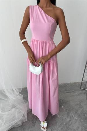 One Shoulder Pile Detail Maxi Dress - Sobe Istanbul - Globality Store - Women Clothes Wholesale Turkey