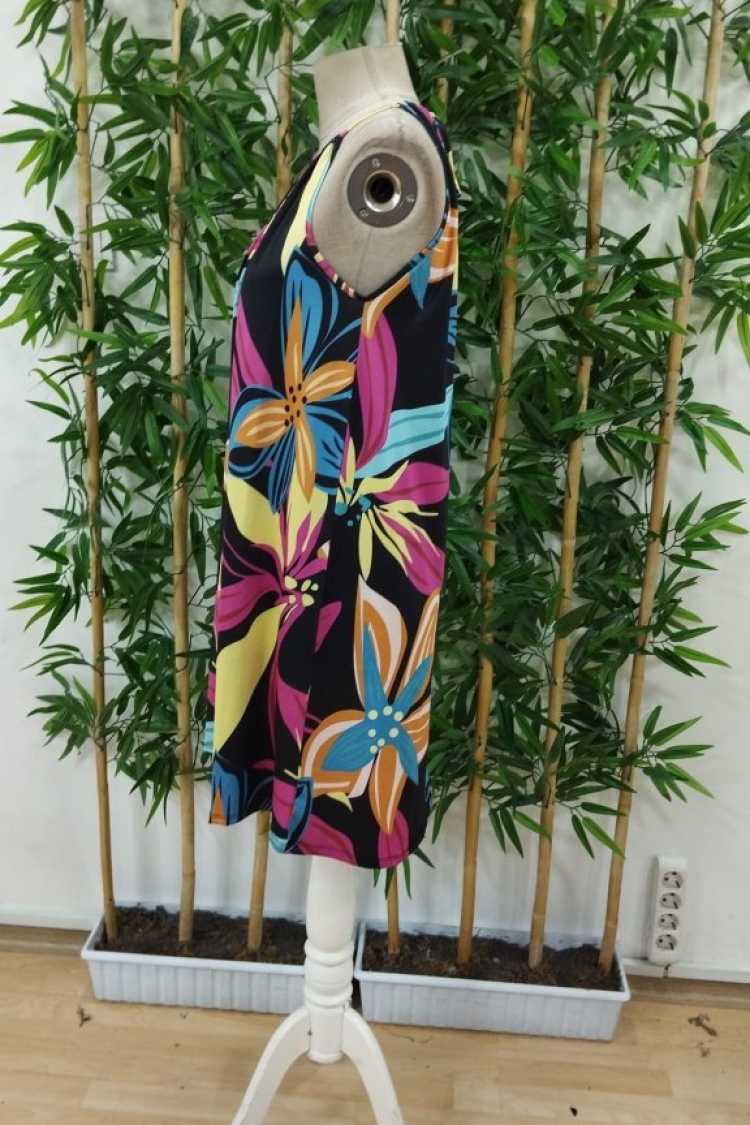 Women's Off Shoulder Floral Print Neck Tie Up Top Dress - Mix Color