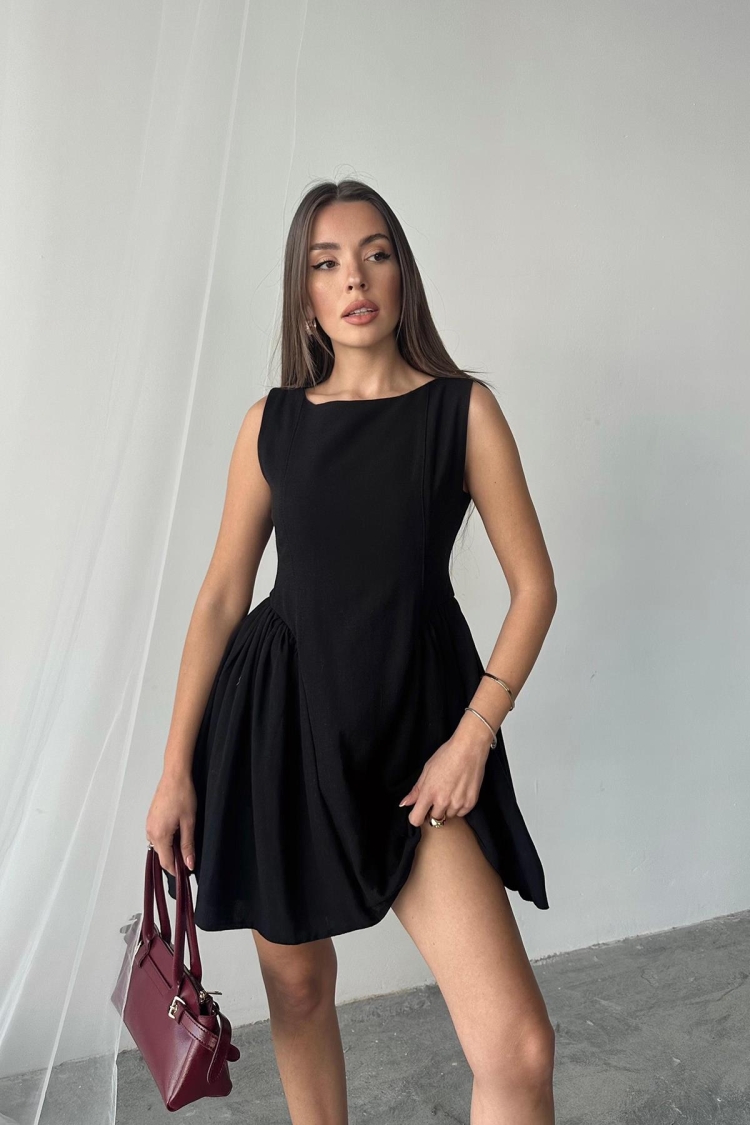 WholesaleMini Size Ruffle Linen Dress