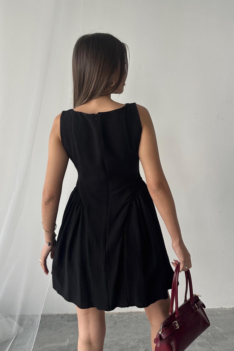 WholesaleMini Size Ruffle Linen Dress