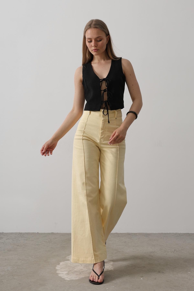 Tie Up Vest - Reyon - Globality Store - Women Clothes Wholesale Turkey