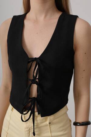 Tie Up Vest - Reyon - Globality Store - Women Clothes Wholesale Turkey
