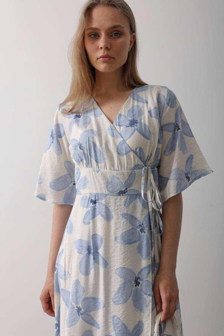 Side Tie Patterned Dress