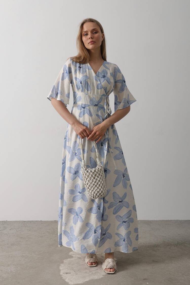 Side Tie Patterned Dress