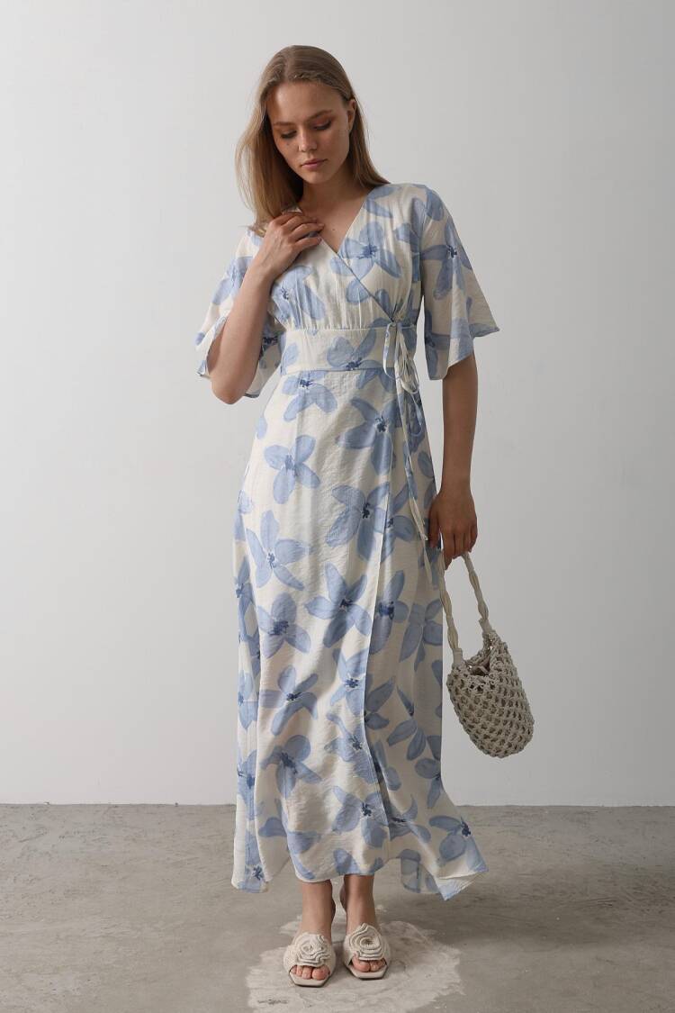Side Tie Patterned Dress