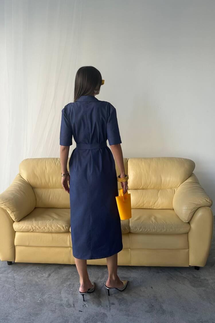 Tencel Front Buttoned Short Sleeve Dress