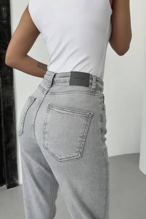 High Waist Pipe Cut Light Gray Jeans - LACARINO - Globality Store - Women Clothes Wholesale Turkey