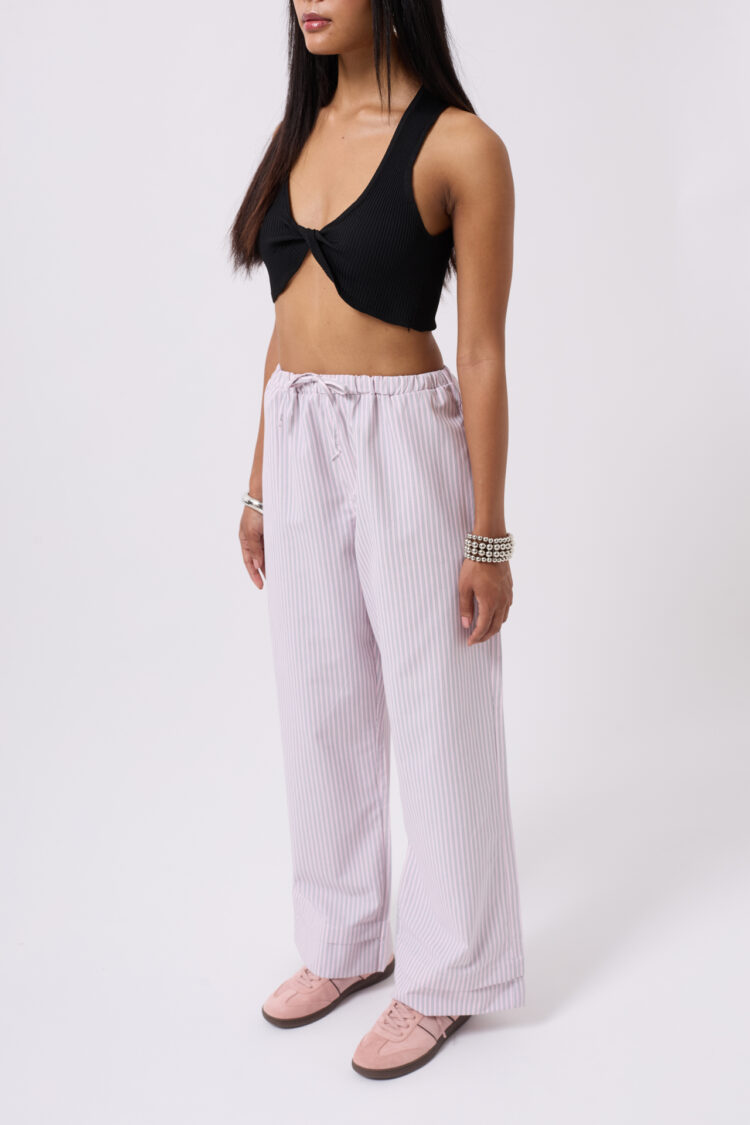 Striped Waist Elastic Pants