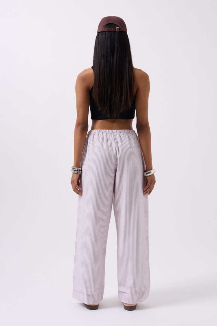 Striped Waist Elastic Pants
