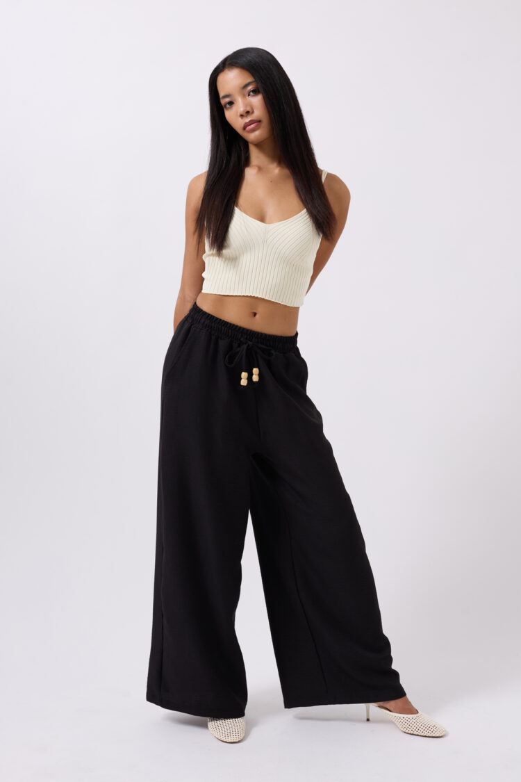 Accessory Detail Linen Pants - Brand: Black Fashion - Women's Clothing Wholesale - Globality Store