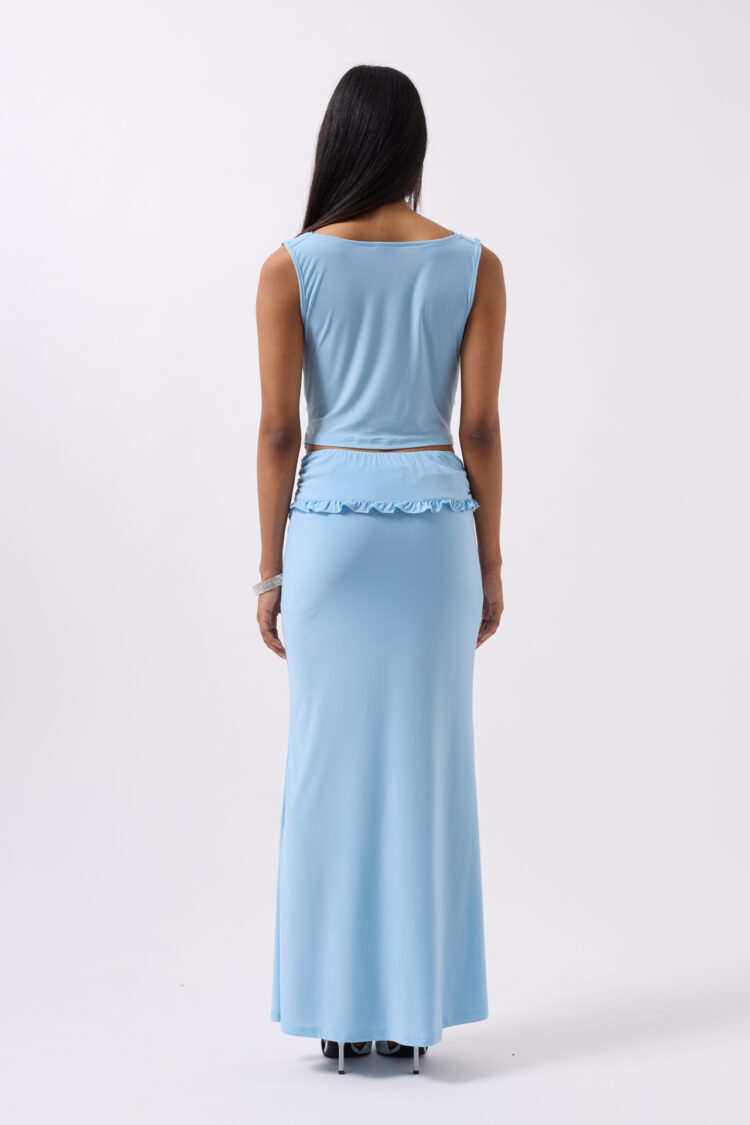Folding Waist Detail Maxi Skirt
