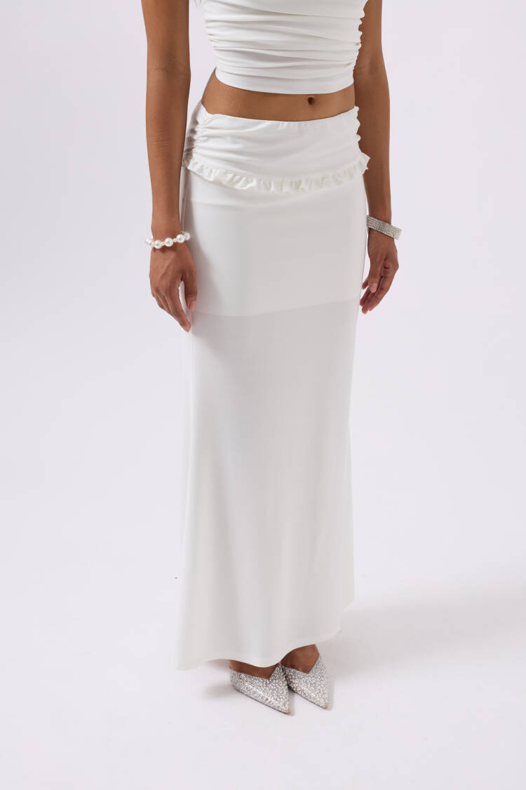 Folding Waist Detail Maxi Skirt