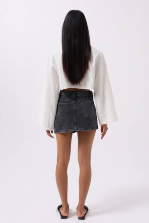 Asymmetric Waist Denim Mini Skirt - Brand: Black Fashion - Women's Clothing Wholesale - Globality Store
