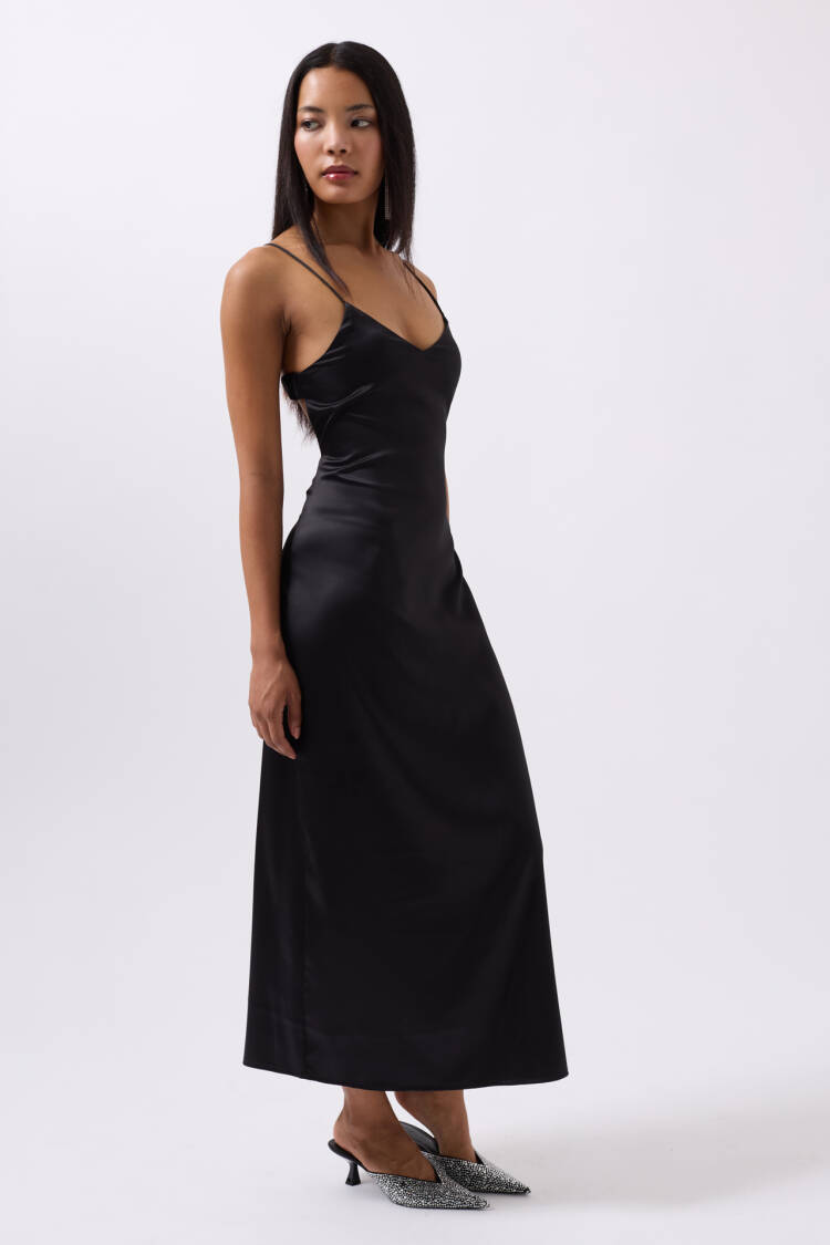 Satin Slim Hanger Dress