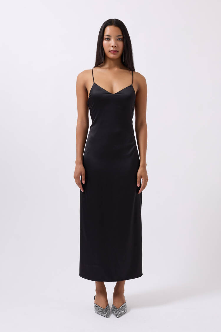Satin Slim Hanger Dress