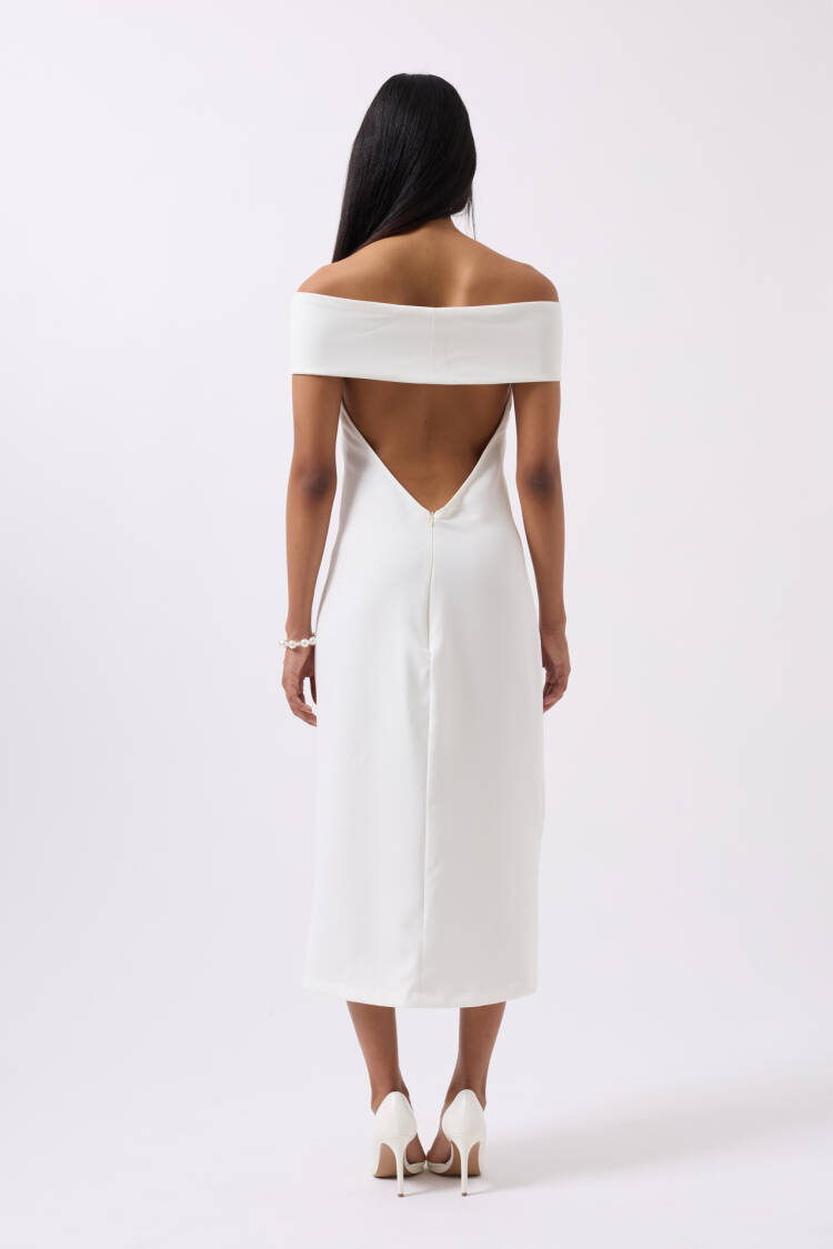 Shoulder Folding Detail Maxi Dress