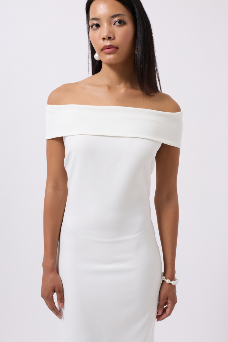 Shoulder Folding Detail Maxi Dress - Brand: Black Fashion - Women's Clothing Wholesale - Globality Store