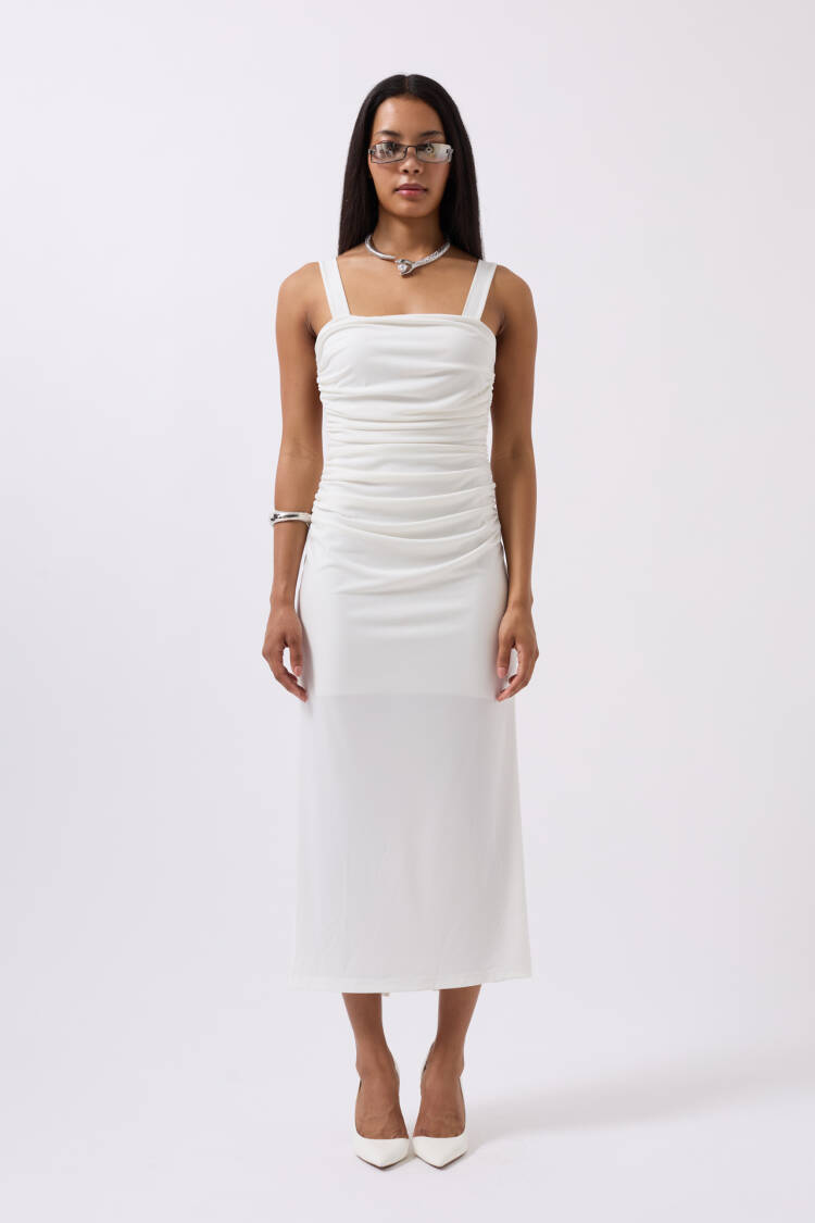 Slit Detail Back Neckline Dress