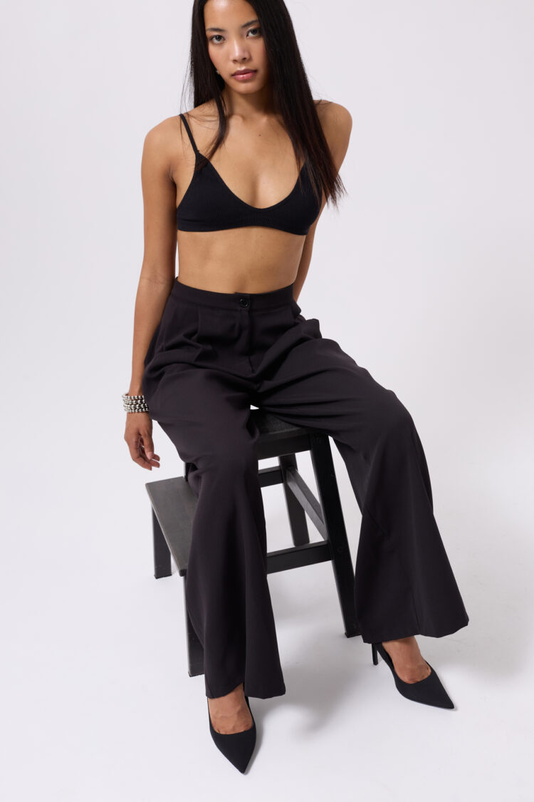 Casual High Waist Pants - Black Fashion - Globality Store - Women Clothes Wholesale Turkey
