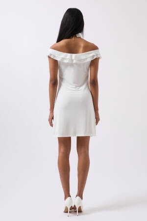 Ruffle Detail Shoulder Strap Mini Dress - Brand: Black Fashion - Women's Clothing Wholesale - Globality Store