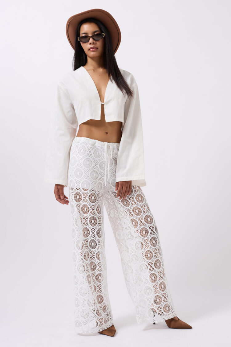 Lace Up Waist Pants - Black Fashion - Globality Store - Women Clothes Wholesale Turkey