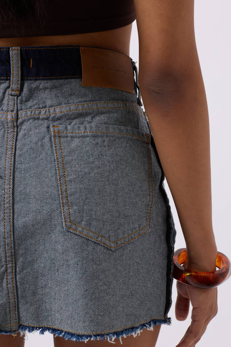 Reverse Detail Denim Mini Skirt