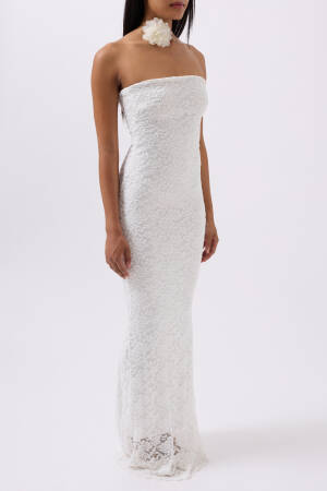 Strapless Lace Maxi Dress - Black Fashion - Globality Store - Women Clothes Wholesale Turkey