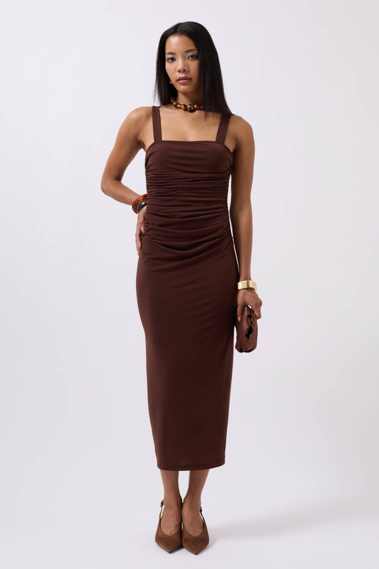 Slit Detail Back Neckline Dress