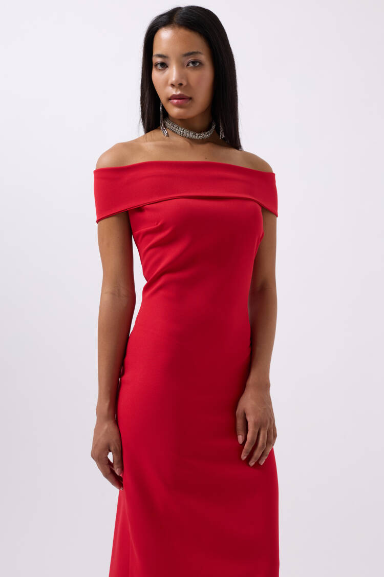 Shoulder Folding Detail Maxi Dress - Brand: Black Fashion - Women's Clothing Wholesale - Globality Store