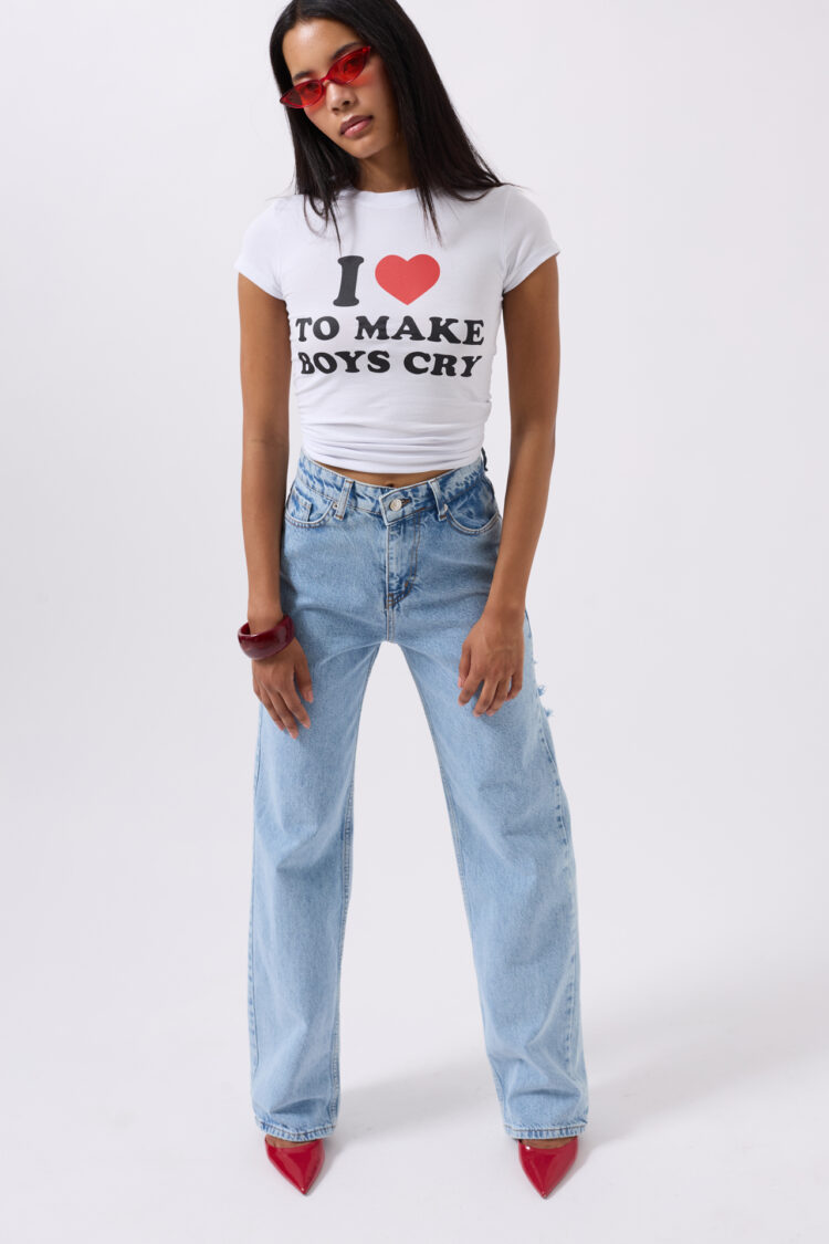 Back Laser Cut Loose Leg Jean - Brand: Black Fashion - Women's Clothing Wholesale - Globality Store