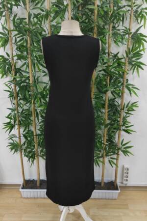 Women's Zero Sleeve Crew Neck Midi Viscose Two Thread Dress - Black - Brand: Janes - Women's Clothing Wholesale - Globality Store