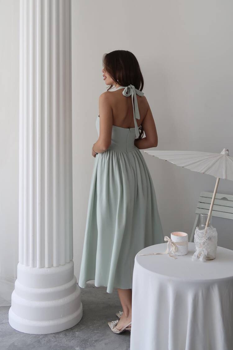 WholesaleNeck Tie Linen Dress