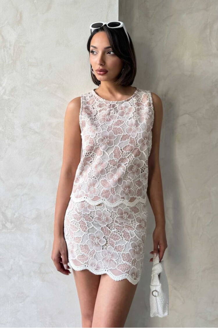 Lace Skirt - Powder