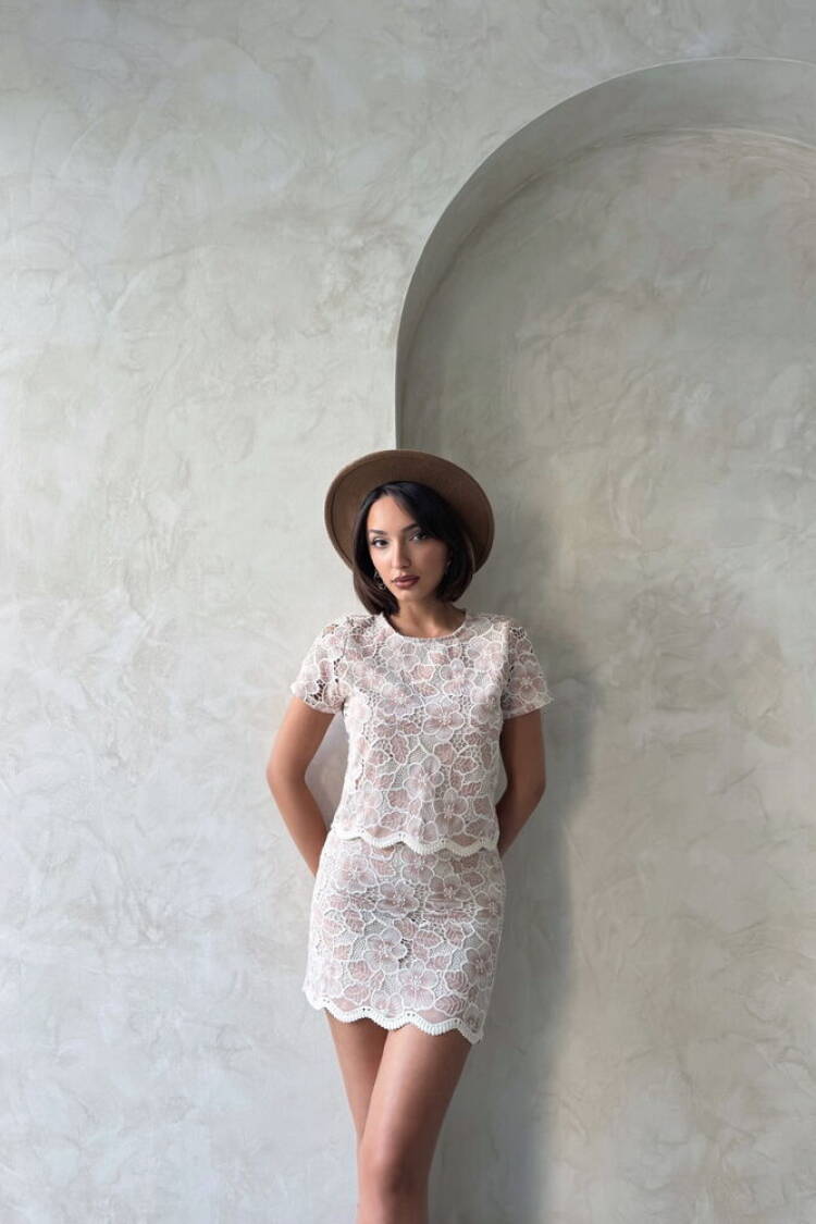 Lace Blouse - Powder