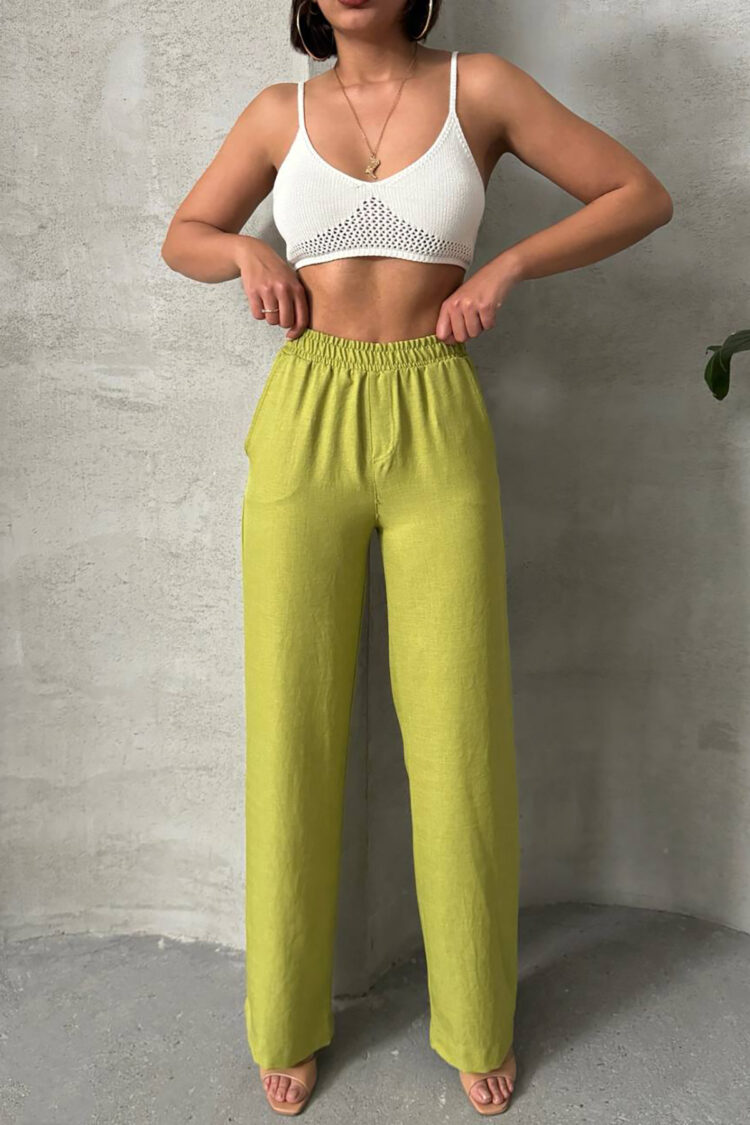 Imported Fabric Palazzo Linen Pants