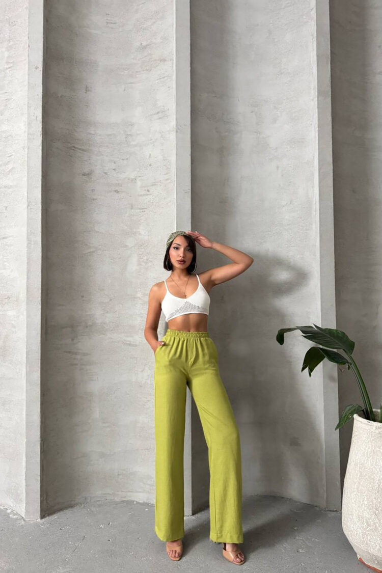 Imported Fabric Palazzo Linen Pants