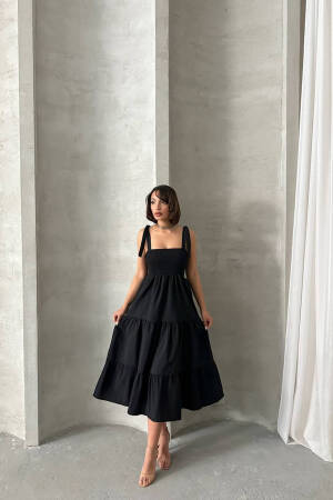 Strappy Poplin Fabric Summer Dress - Brand: Mode Roy - Women's Clothing Wholesale - Globality Store