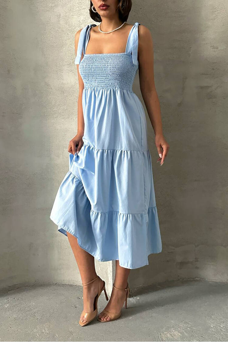 Baby Strap Poplin Fabric Summer Dress - Brand: Mode Roy - Women's Clothing Wholesale - Globality Store