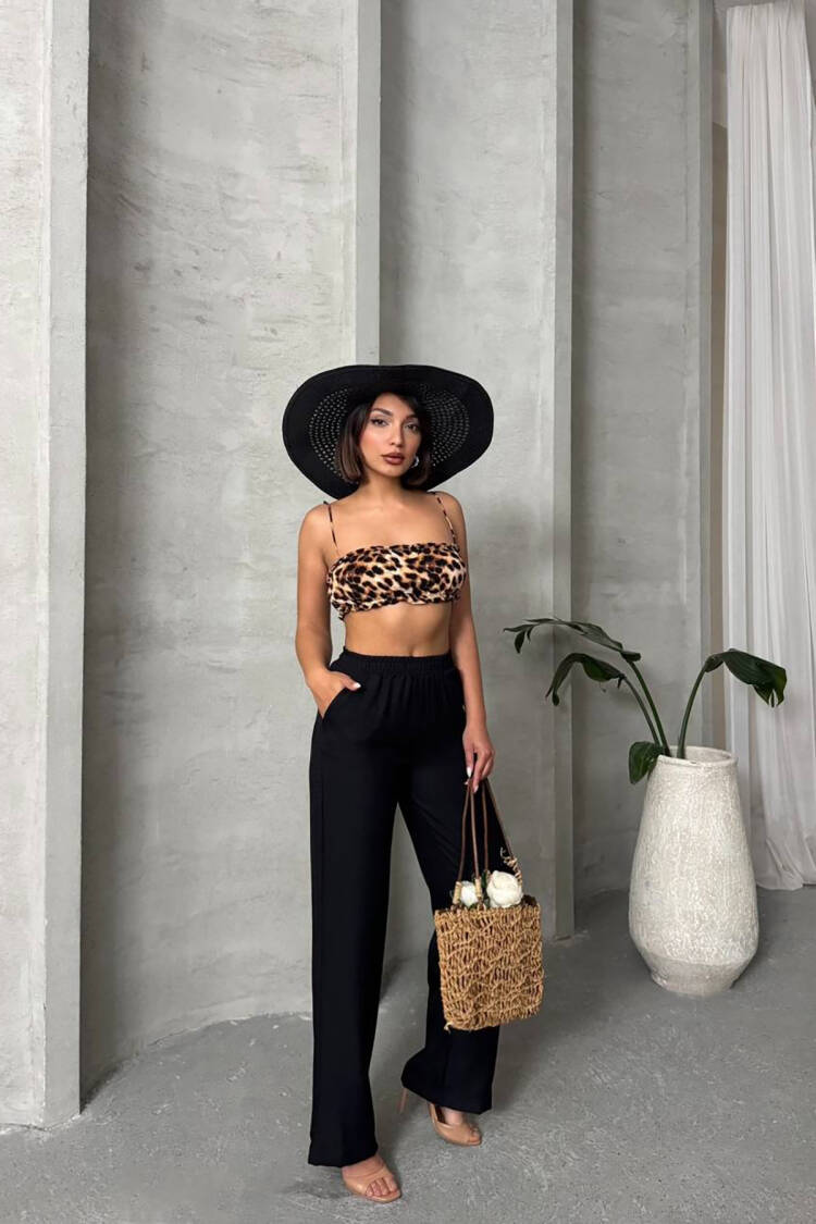 Imported Fabric Palazzo Linen Pants - Mode Roy - Globality Store - Women Clothes Wholesale Turkey
