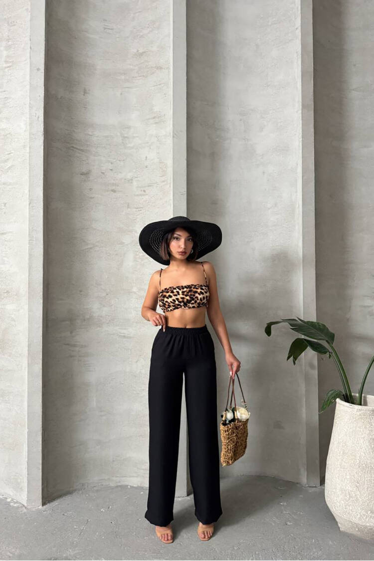 Imported Fabric Palazzo Linen Pants